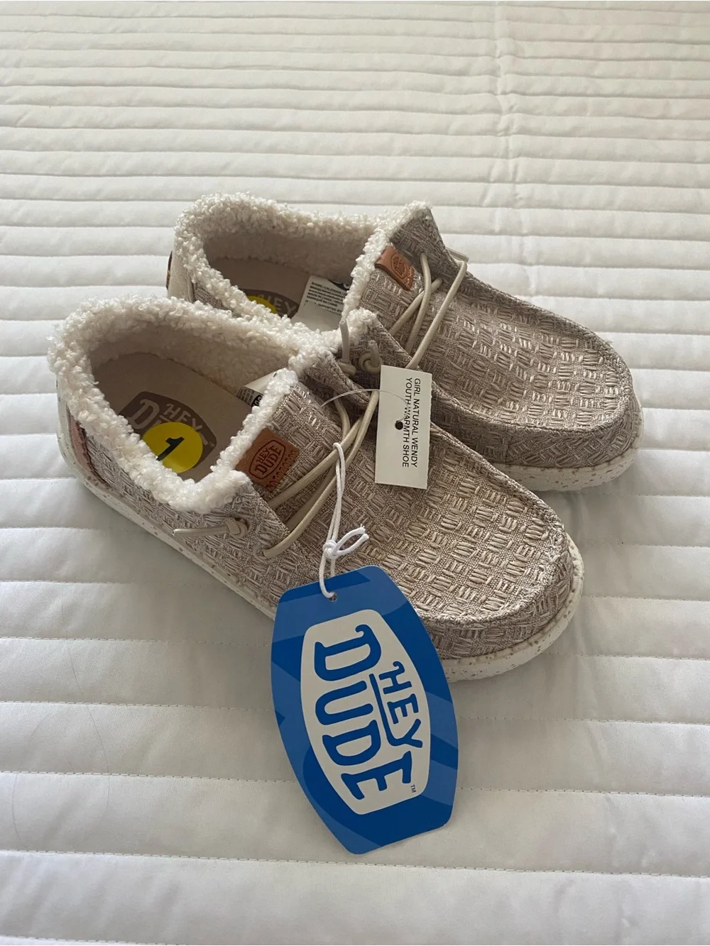 Hey Dude Kids Natural Wendy Warmth Slip-On Plush Lined Shoes - Taupe